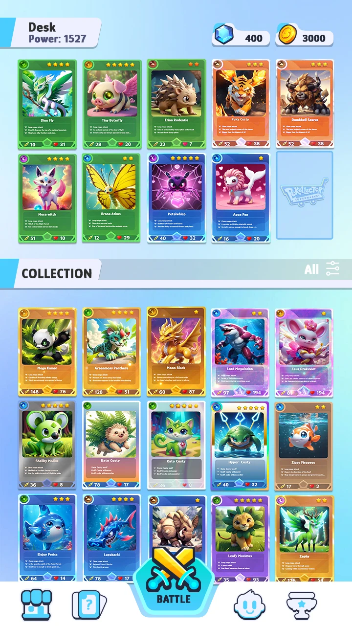 Pokellector Card Battle screenshot